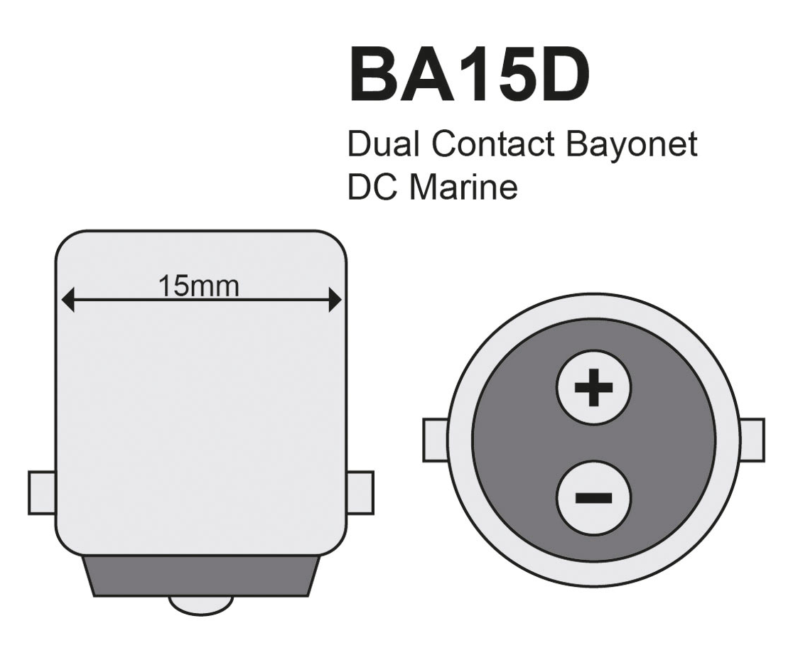 LED pærer TREM BAY15D Pære 12V 24V Varmhvit lanternepære L4400200